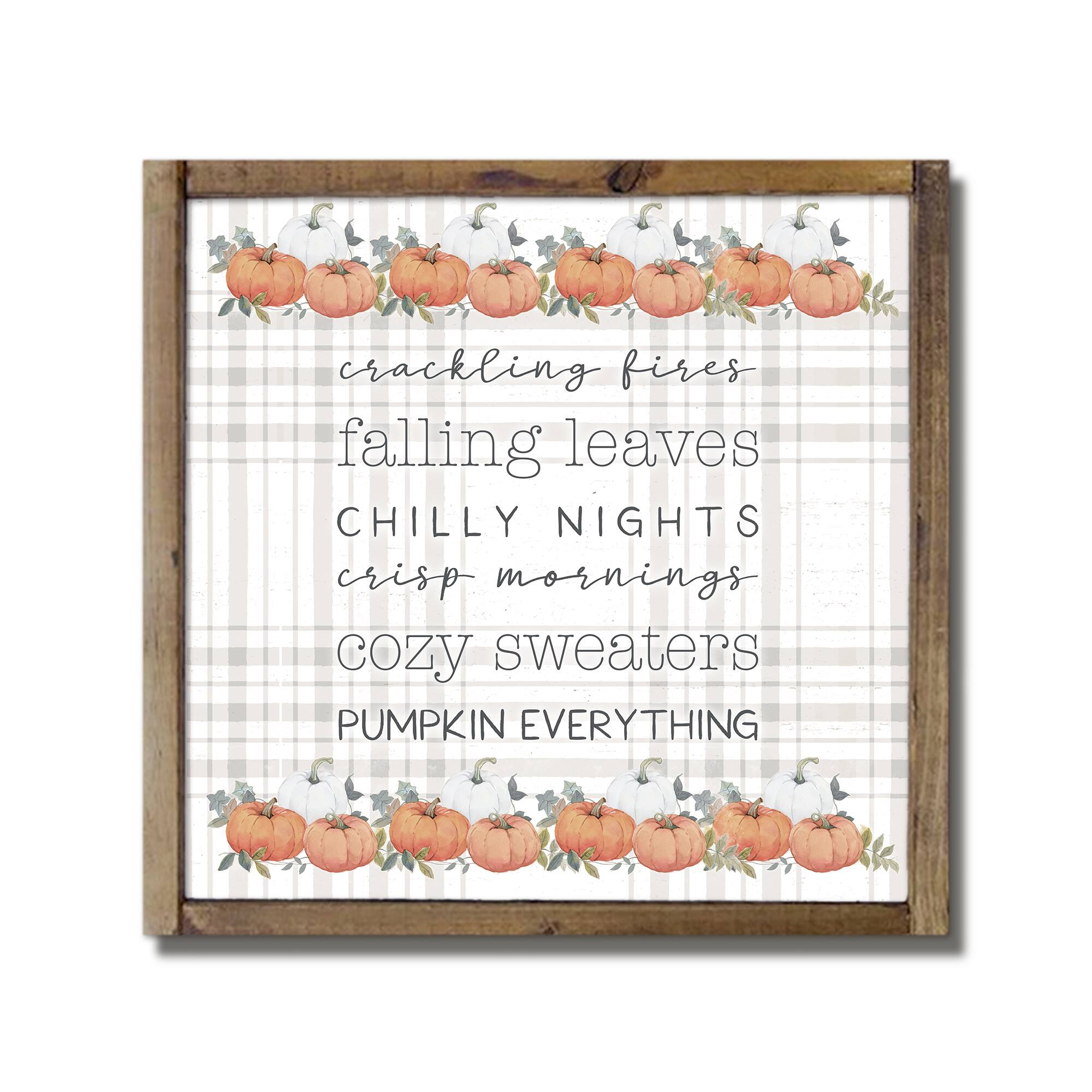 Plaid Fall Things Framed Wood Wall Hanging